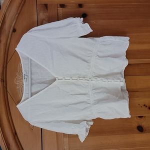 Madewll white peplum button up shirt